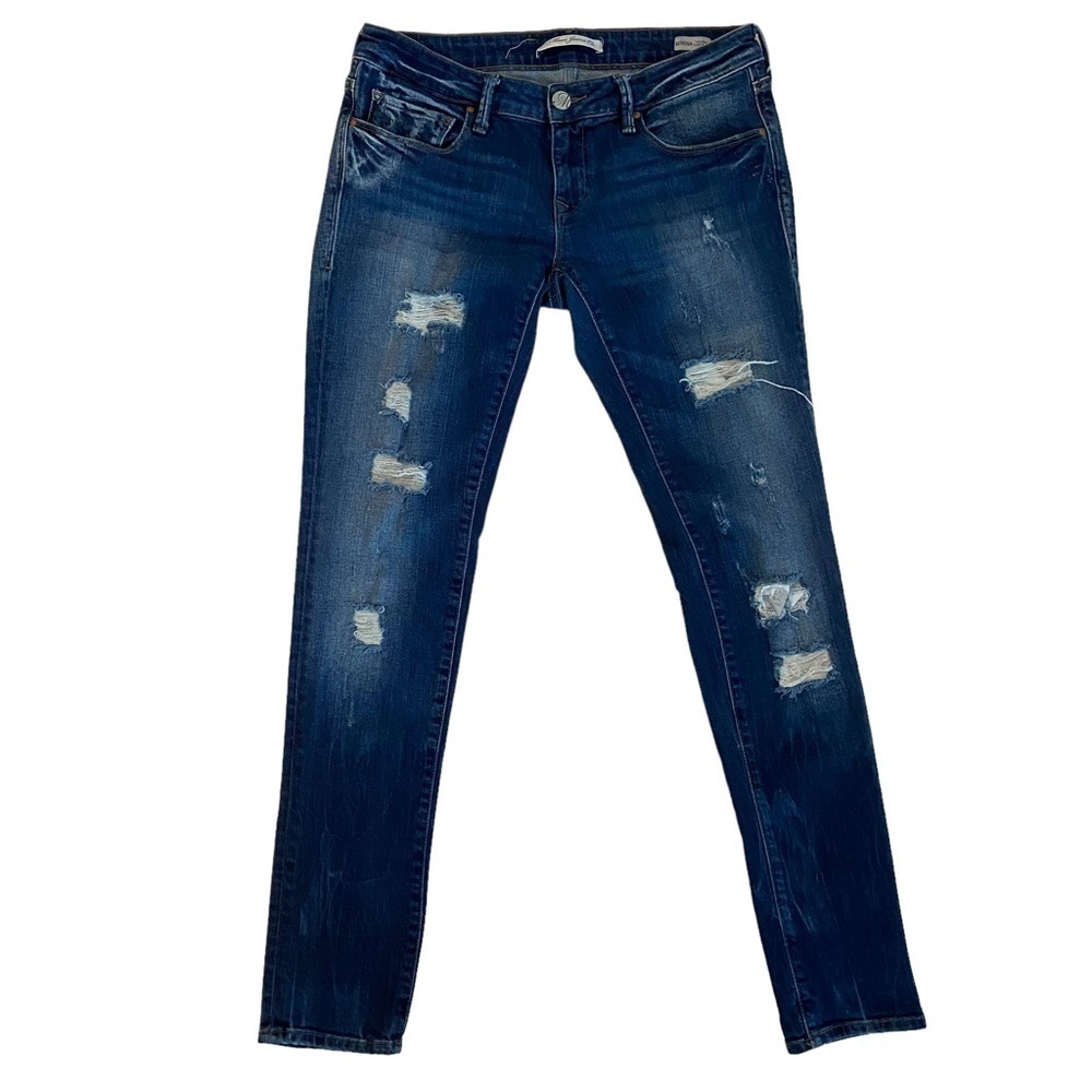 Mavi serena jeans blue lightweight ripped denim low rise waisted super skinny 29